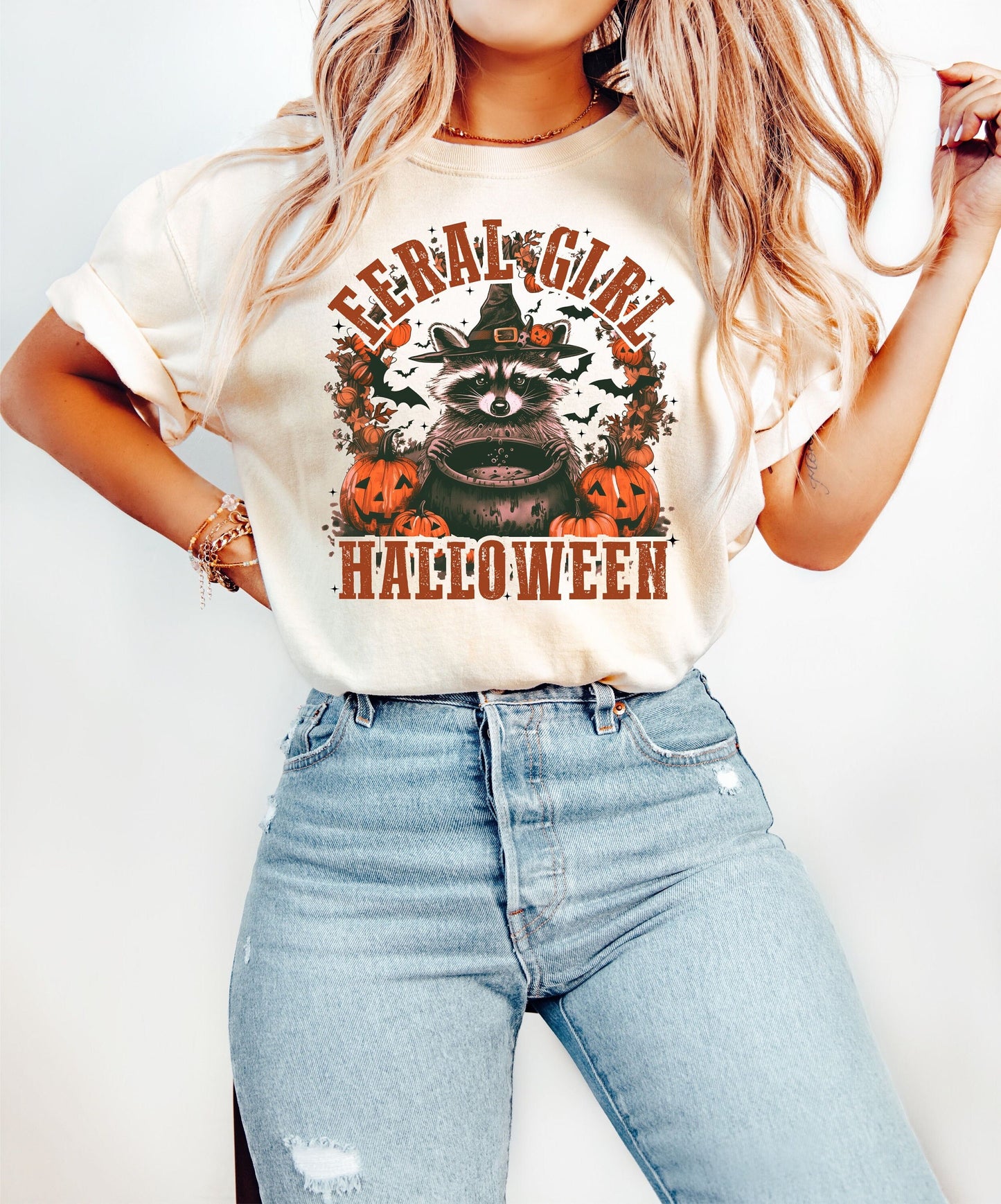 Feral Girl Halloween Shirt, Spooky Halloween T-Shirt, Halloween Shirts, Creepy Halloween Shirts, Spooky Season Shirt, Coquette Top