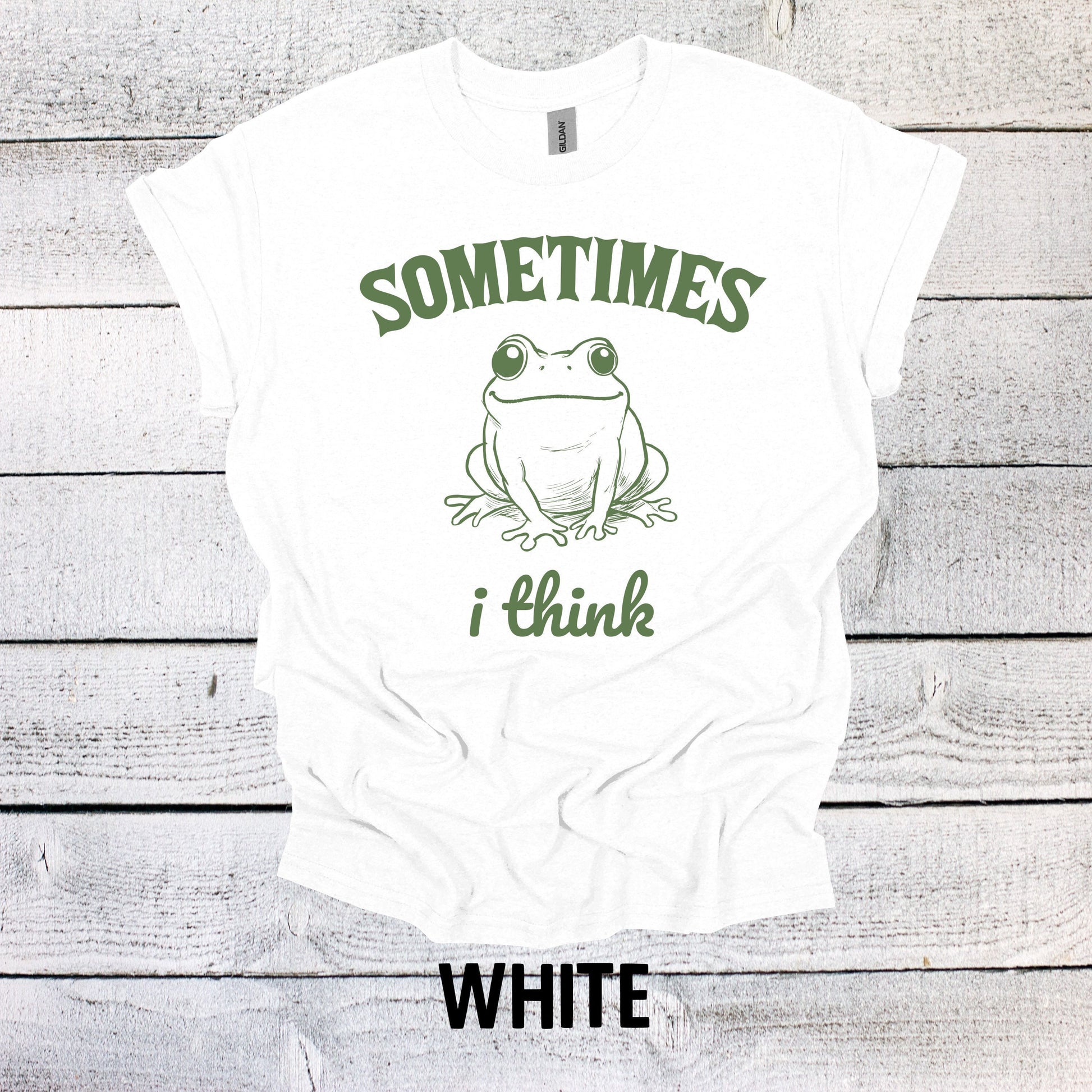 Sometimes I think Frog T-shirt Graphic Shirt Funny Adult TShirt Vintage Funny TShirt Nostalgia T-Shirt Relaxed Cotton Tee T-Shirt