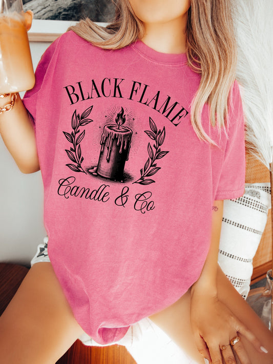 Black Flame Candle Co Halloween Shirt, Cute Halloween T-Shirt, Halloween Shirts, Skeleton Shirts, Spooky Season Shirt