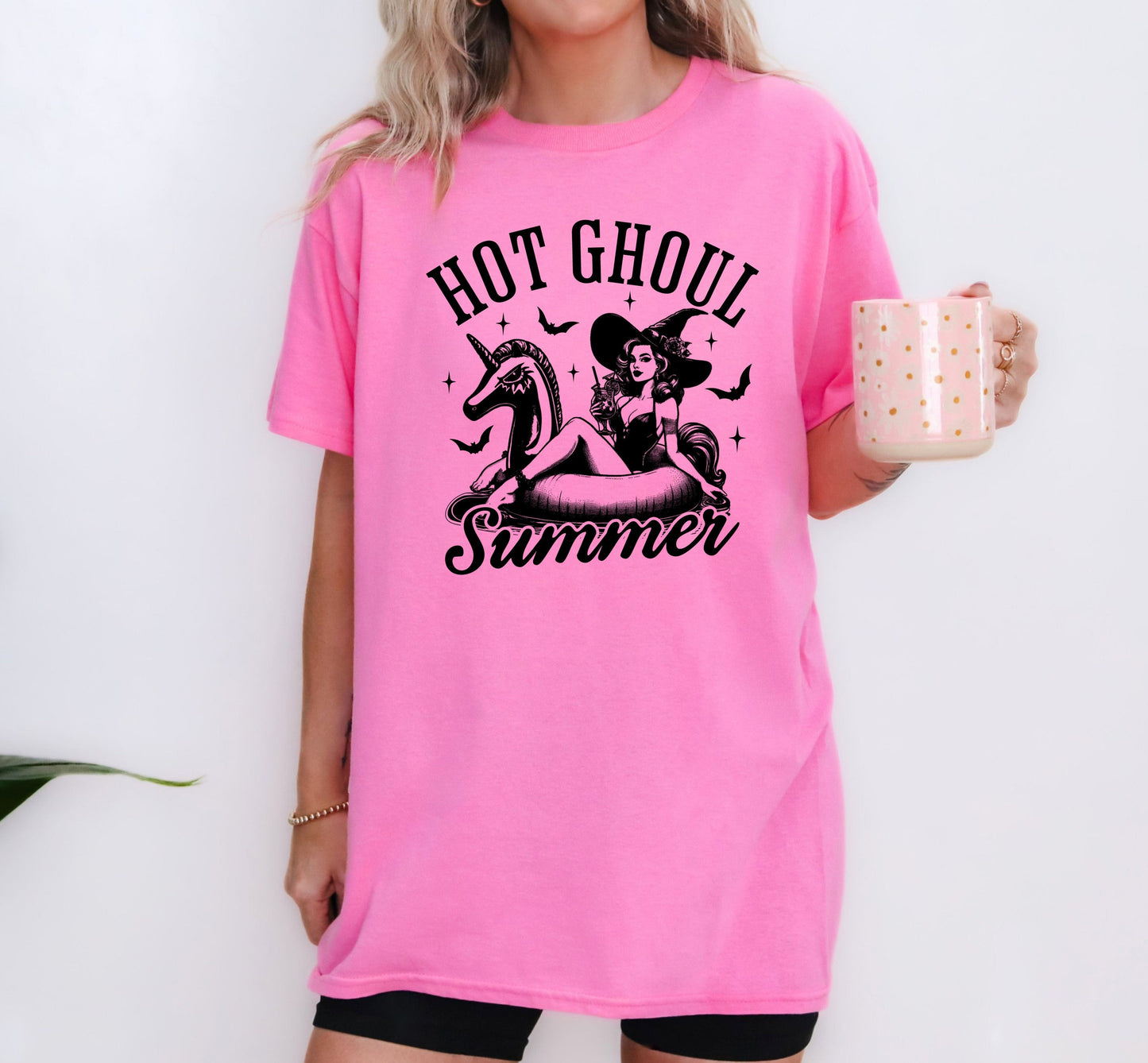 Hot Ghoul Summer Graphic Tee - Spooky Shirt for Summer Fun