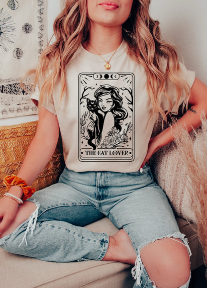 The Cat Lover Girl Tarot Card Shirt Graphic Shirt Funny Shirts Vintage Funny TShirts Unisex Shirt Nostalgia Shirt