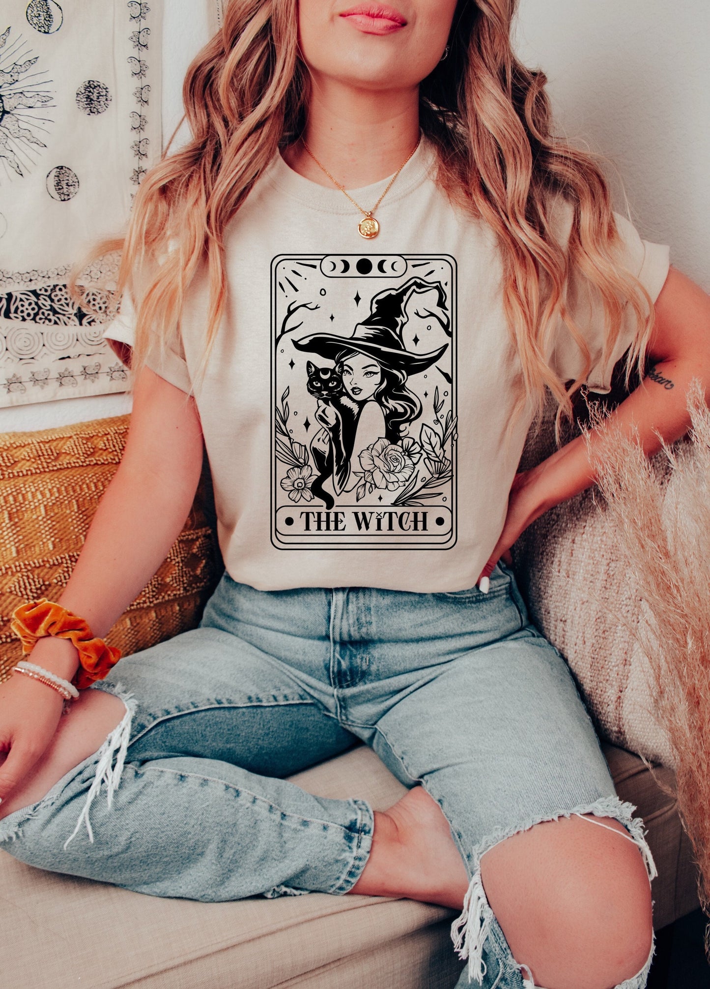 The Witch Tarot Card Halloween Shirt - 90s Tee with Witchy Vibes and Design