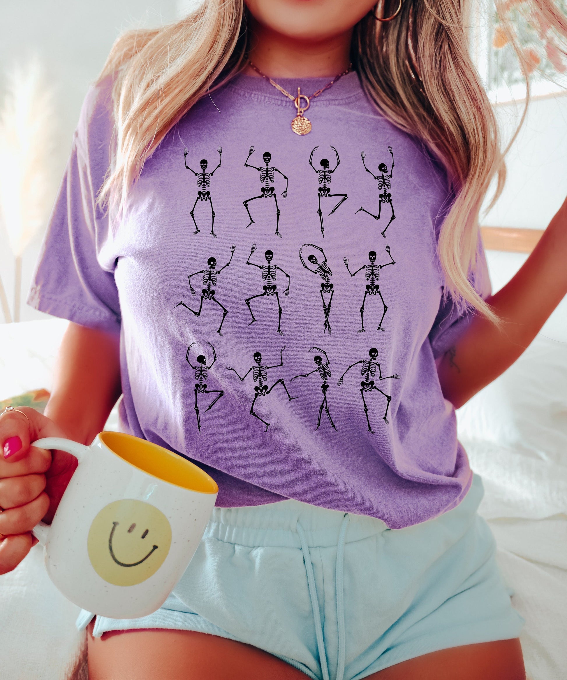 Dancing Skeletons Halloween Shirt, Halloween T-Shirt, Spooky Party Shirt, Oversized T-Shirt, Halloween Tee, Comfort Colors Shirt