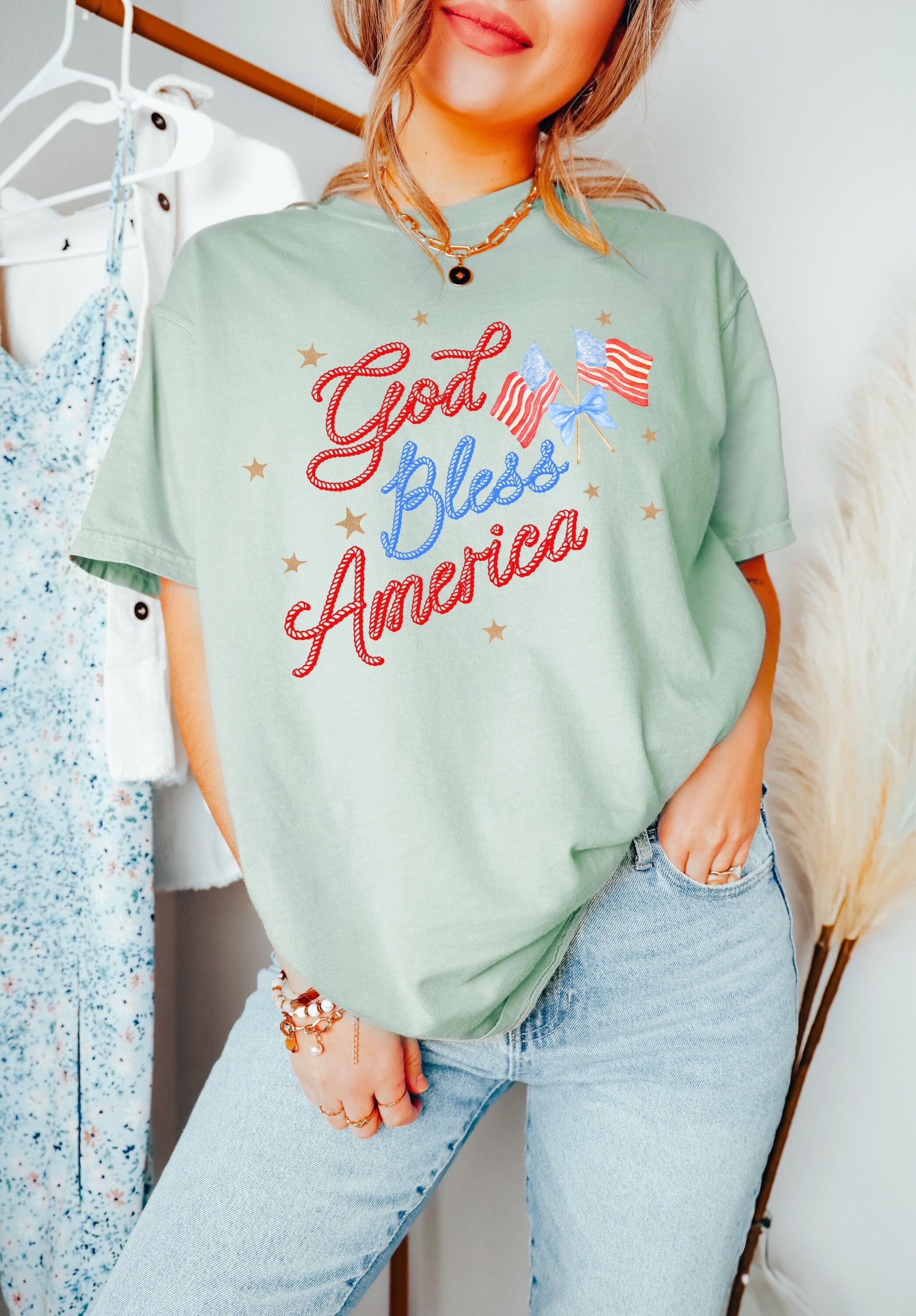 All American Sweetheart July 4th Shirt, Cowgirl 4th of July Shirt, USA Shirt, Retro 4th of July Shirt, Western Girl T-Shirt, Summertime Tee