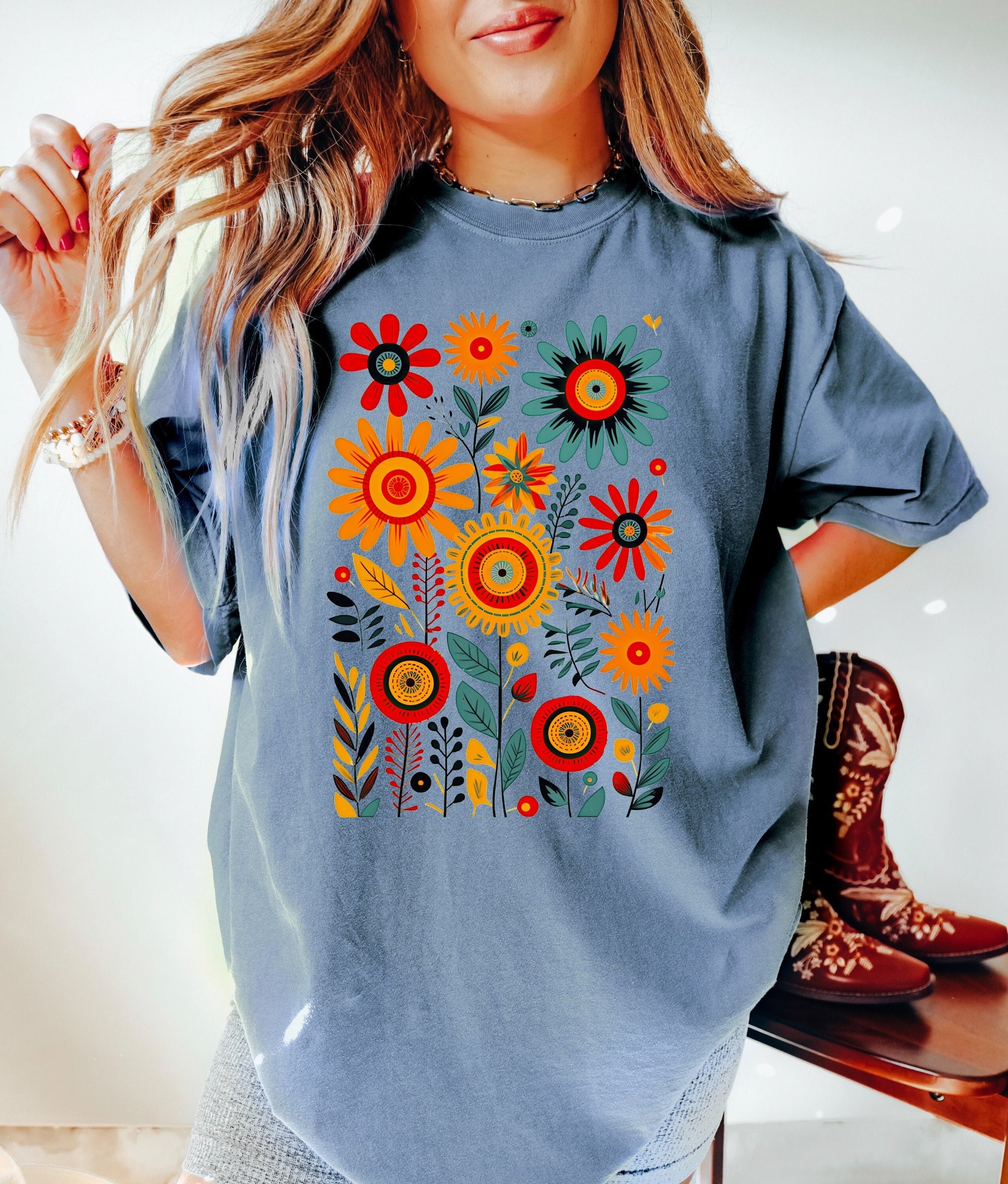 Boho Florals Wildflowers Shirt Garden Lover Shirt Flower Lover Shirt Wild Flowers Shirt Floral Shirt