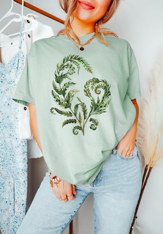 Botanical Fern Shirt Garden Lover Shirt Flower Lover Shirt Wild Flowers Shirt Floral Shirt