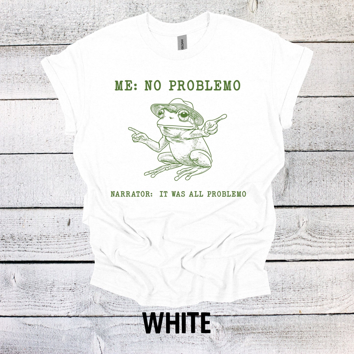 Me Problemo Shirt, Frog Graphic Shirt Vintage Funny Shirt Nostalgia Shirt Cotton Shirt Minimalist Shirt