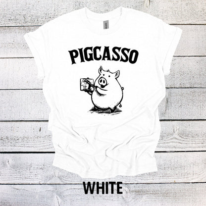 Pigcaso Shirt, Funny Pig Shirt, Graphic Shirt Vintage Funny Shirt Nostalgia Shirt Cotton Shirt Minimalist Shirt