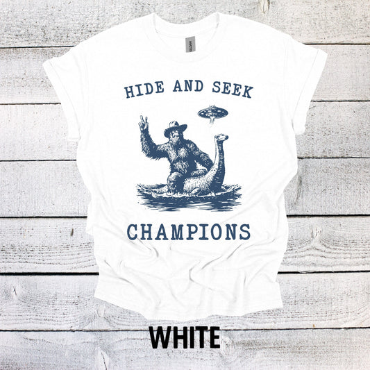 Hide and Seek Champions Shirt Graphic Shirt Funny Shirts Vintage Funny TShirts Minimalist Shirt Unisex Shirt Nostalgia Shirt