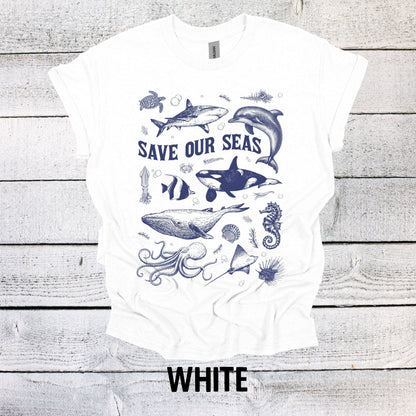 Ocean Animals Graphic Shirt Funny Vintage Shirt Nostalgia Shirt Minimalist Gag Shirt Meme Shirt