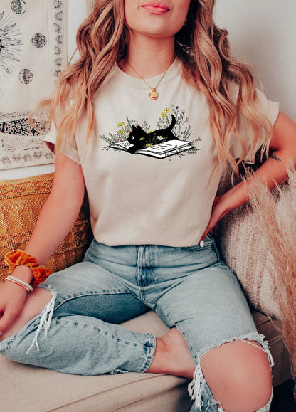 Cat Floral Book Shirt, Book Shirt, Book Lovers Shirt, Bookish Shirt, Book Merch