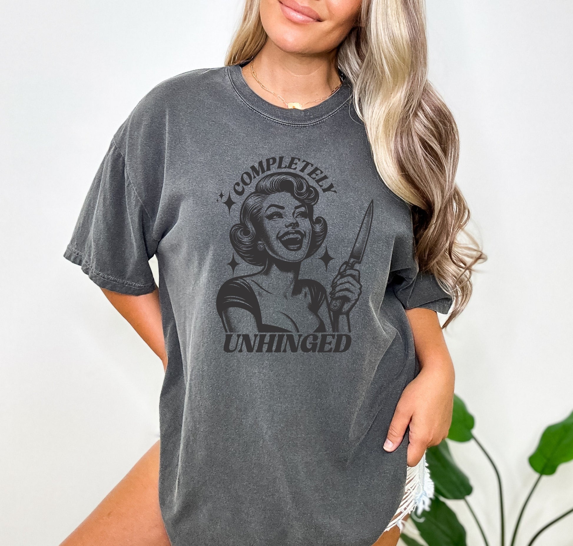 Physically Slaying Mentally Decaying Shirt, Oversized Shirt, Retro Housewife, Funny Sarcastic Adult Humor, Trendy Tee, Comfort Colors Shirt