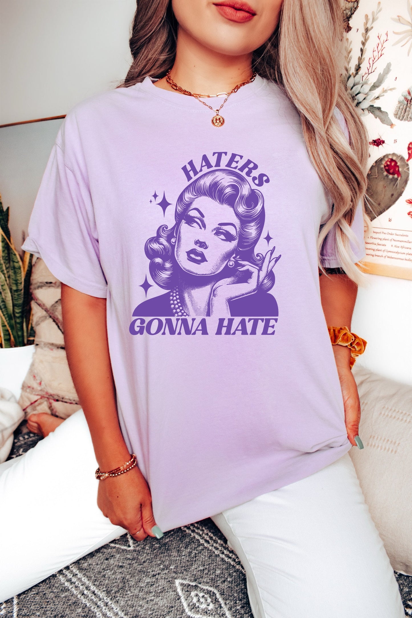 Haters Gonna Hate Shirt, Oversized Shirt, Retro Housewife, Funny Sarcastic Adult Humor, Trendy Tee, Comfort Colors Shirt