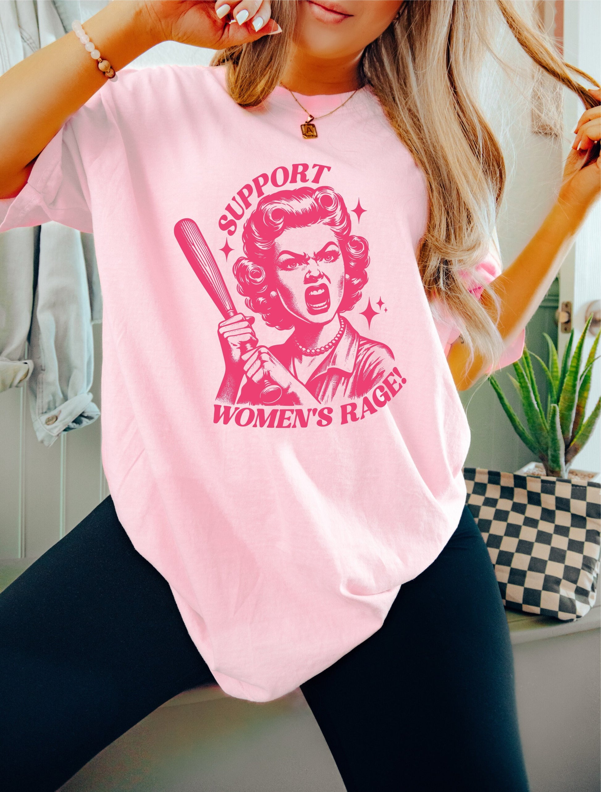 Support Womens Rage Shirt, Oversized Shirt, Retro Housewife, Funny Sarcastic Adult Humor, Trendy Tee, Comfort Colors Shirt