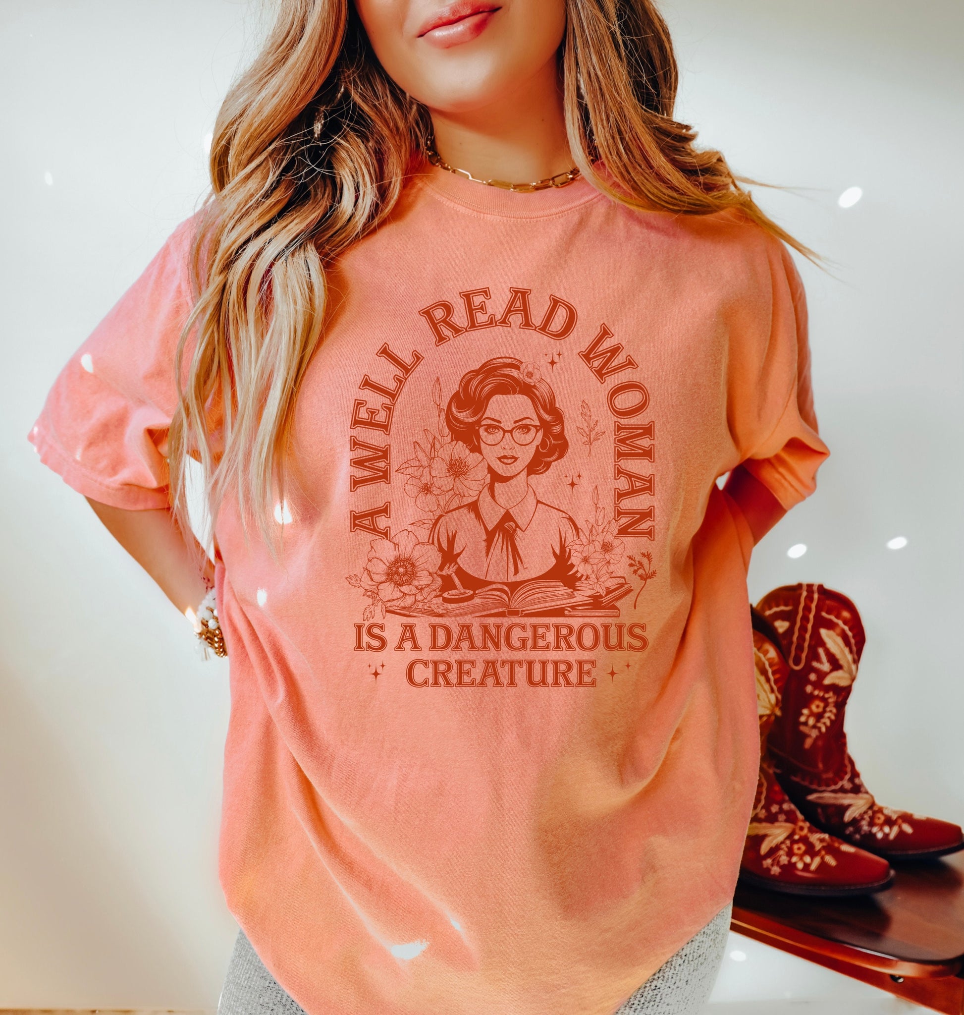 A Well Read Woman is a Dangerous Creature Book Shirt, Book Lover Shirt, Book TShirt, Reading Shirt, Book Club Shirt, Comfort Colors T-Shirt