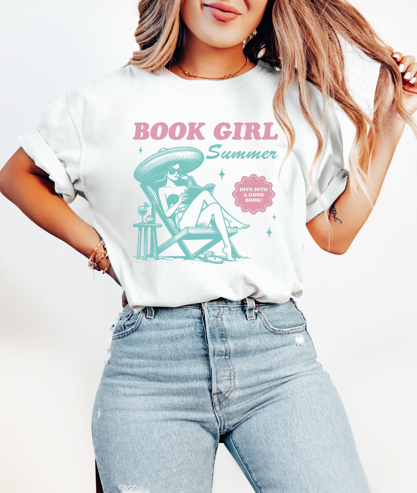 Book Girl Summer Book Shirt, Book Lover Shirt, Book TShirt, Women Reading Shirts, Book Club Shirt, Book Shirts Women