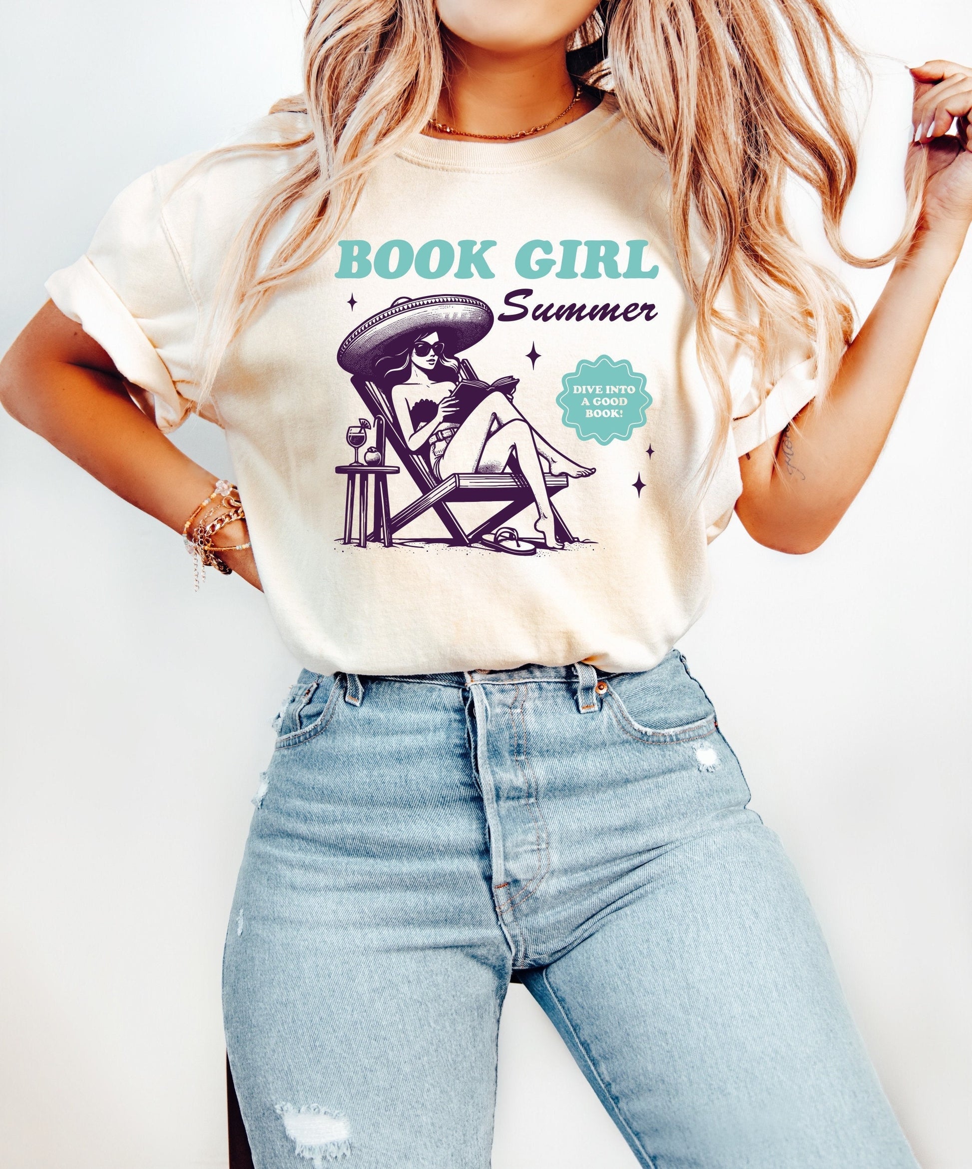 Book Girl Summer Book Shirt, Book Lover Shirt, Book TShirt, Women Reading Shirts, Book Club Shirt, Book Shirts Women