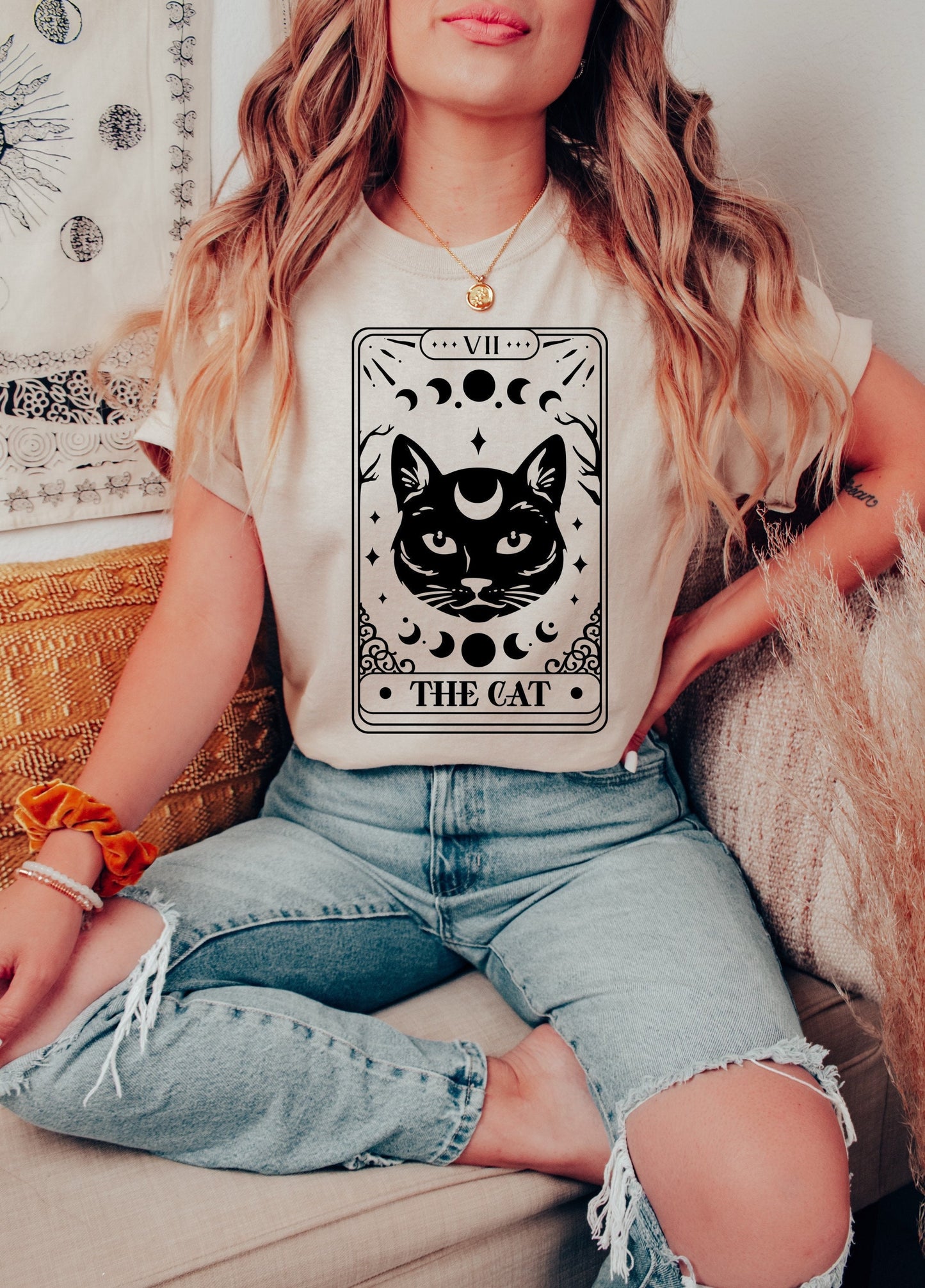 The Cat Tarot Card Shirt Graphic Shirt Funny Shirts Vintage Funny TShirts Unisex Shirt Nostalgia Shirt