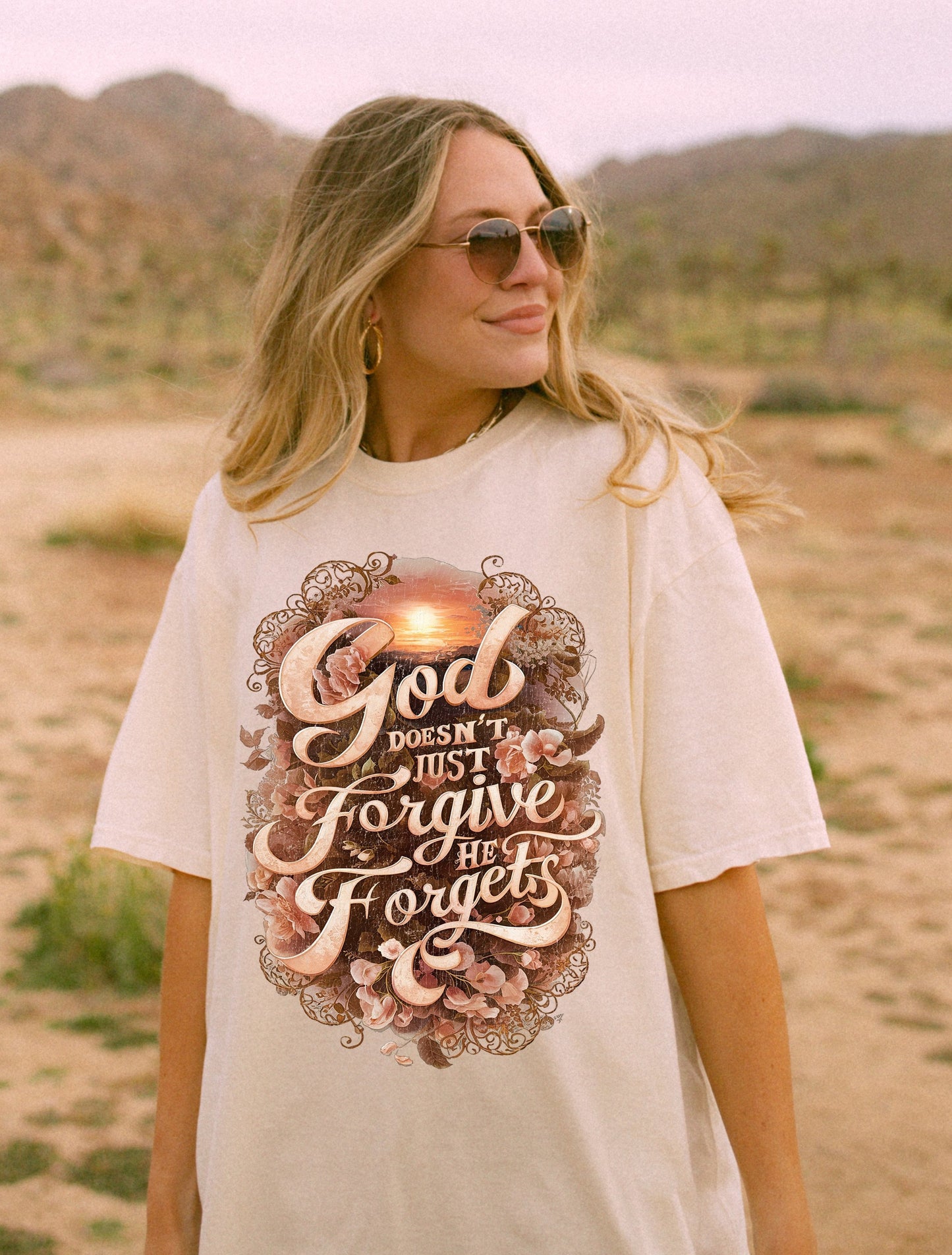 God Doesn't Just Forgive He Forgets Christian Shirts, Religious Christian Shirts Bible Verse Shirt Boho Christian Shirt