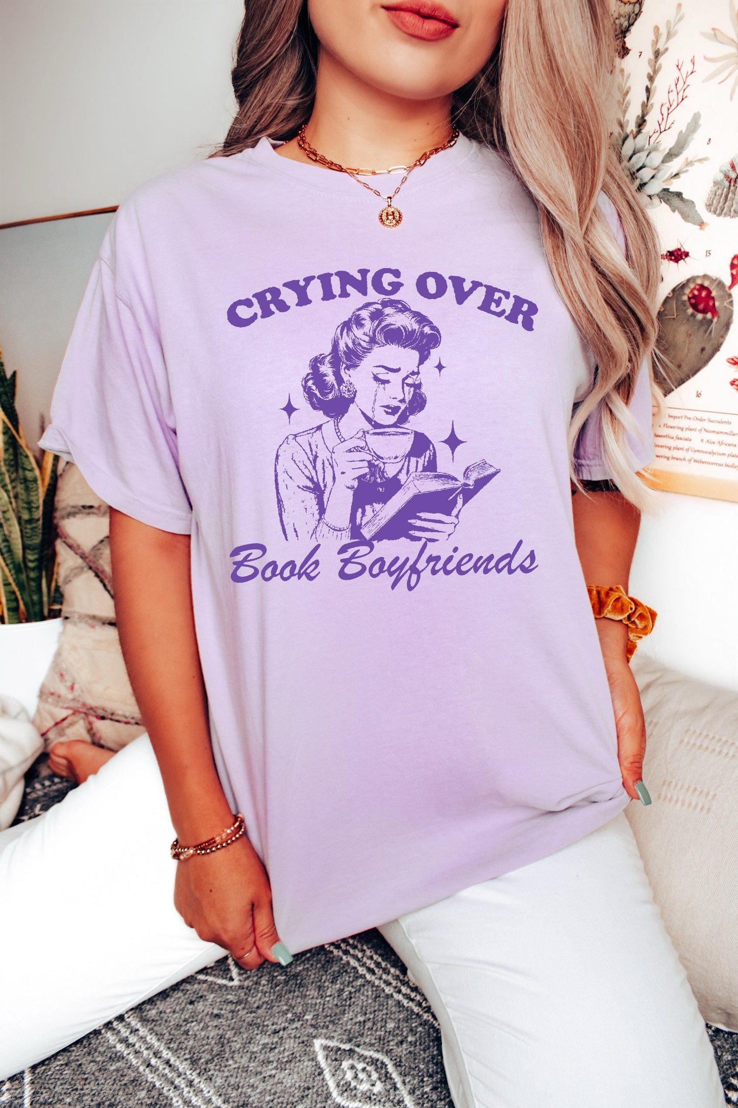 Crying over Book Boyfriends Shirt - Literary Lover Gift, Book Shirt, Book Lovers Shirt, Bookish Shirt, Book Merch