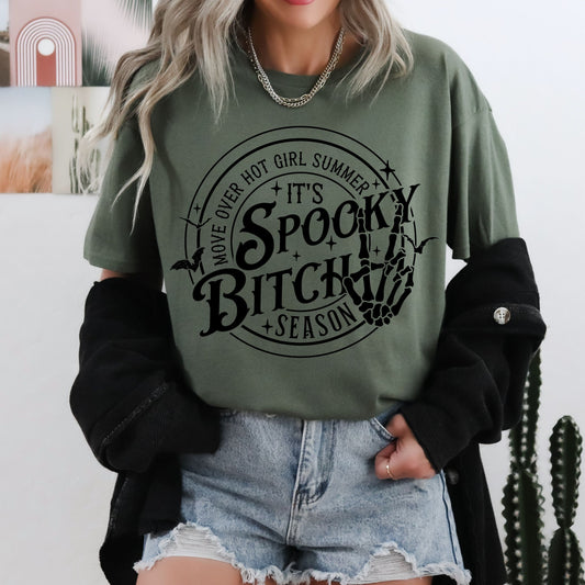 Move Over Hot Girl Summer It's Spooky B*tch Season Halloween Shirt, Cute Halloween T-Shirt, Halloween Shirts, Spooky Season Shirt