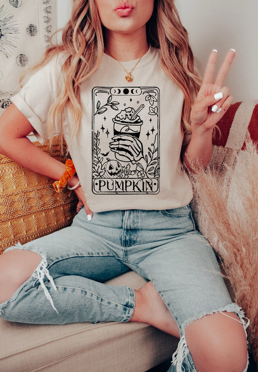 Pumpkin Tarot Card Halloween Shirt Graphic Shirt Funny Shirts Vintage Funny TShirts Unisex Shirt Nostalgia Shirt