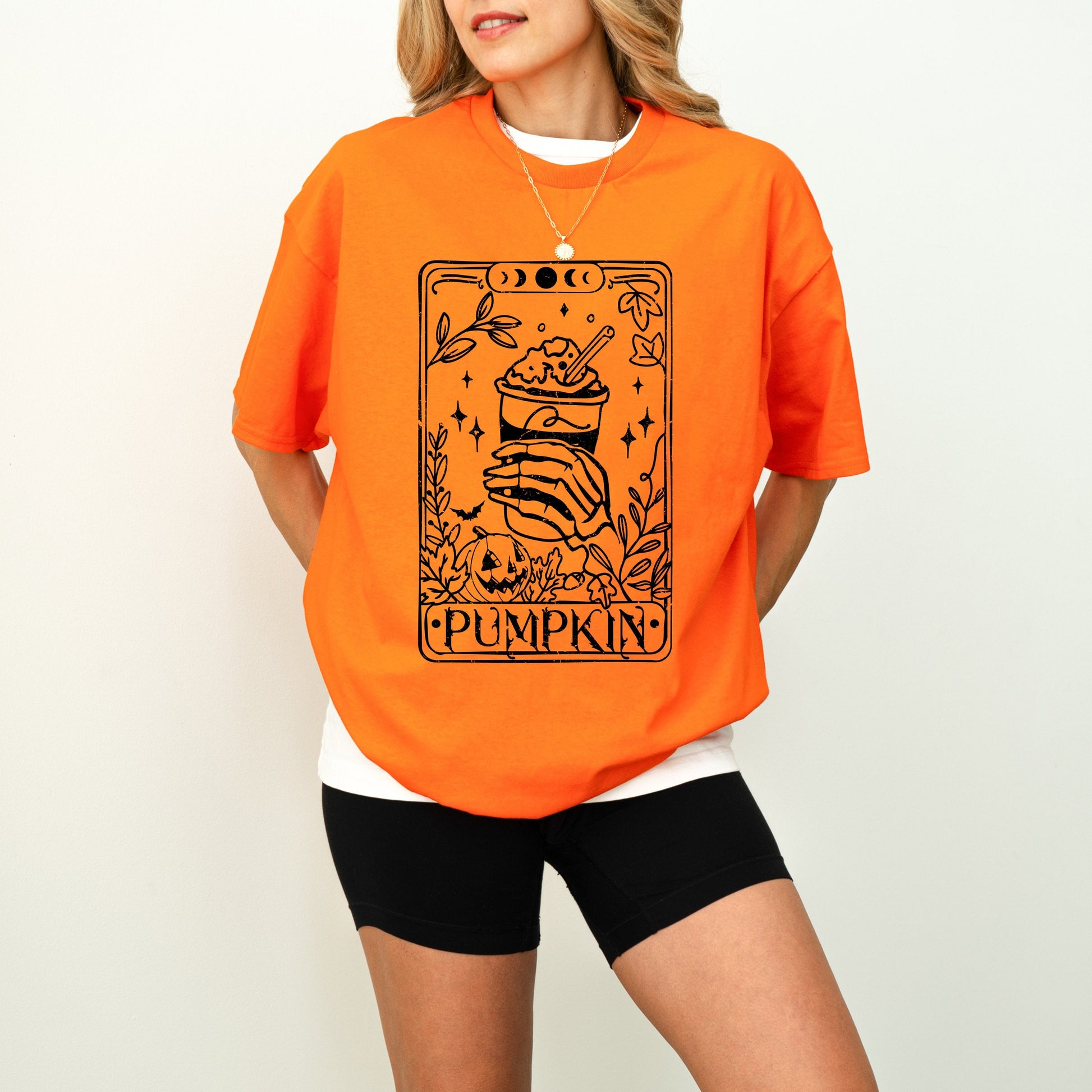 Pumpkin Tarot Card Halloween Shirt Graphic Shirt Funny Shirts Vintage Funny TShirts Unisex Shirt Nostalgia Shirt