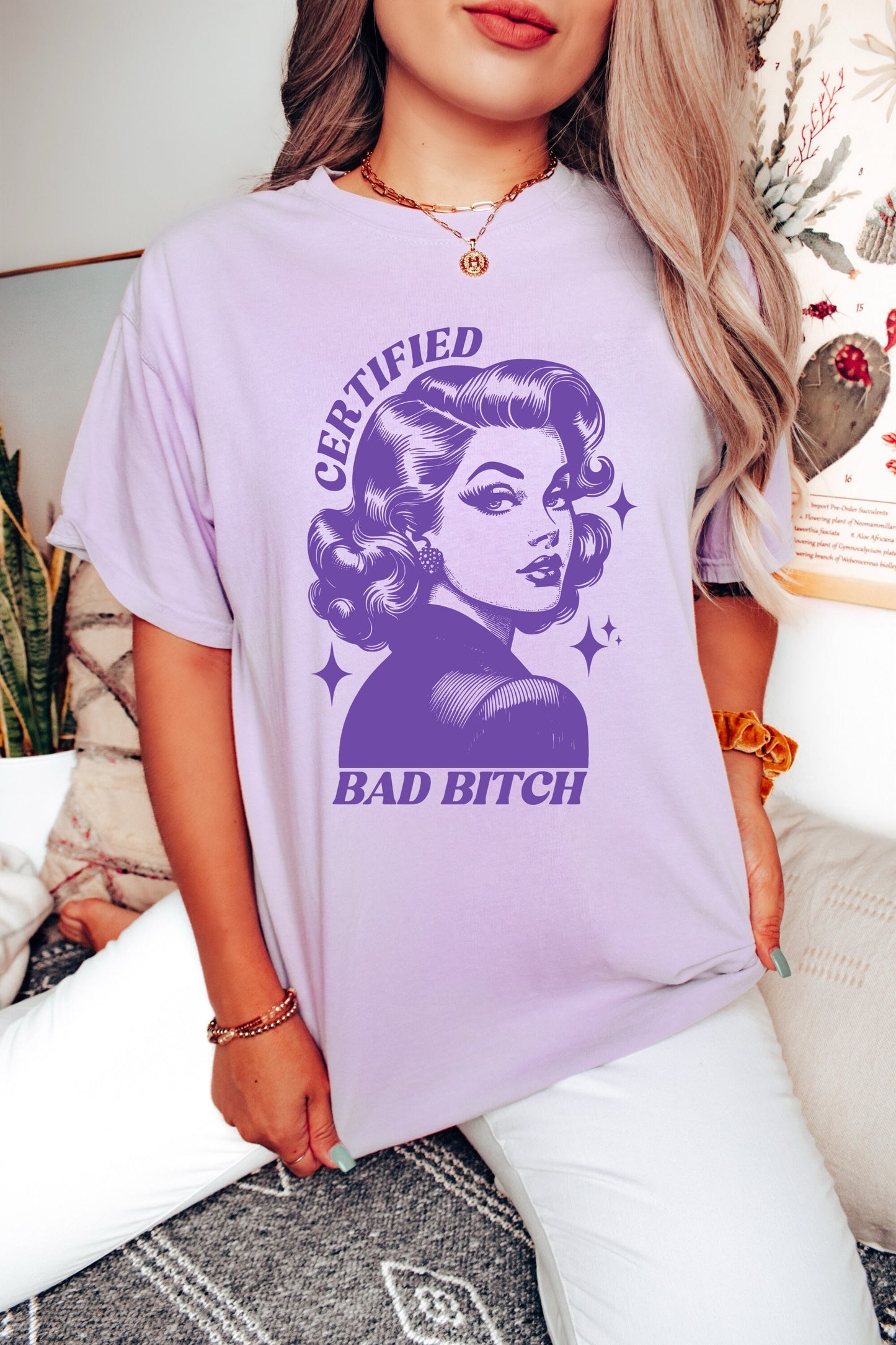 Certified Bad Bitch Shirt, Oversized Shirt, Retro Housewife, Funny Sarcastic Adult Humor, Trendy Tee, Comfort Colors Shirt