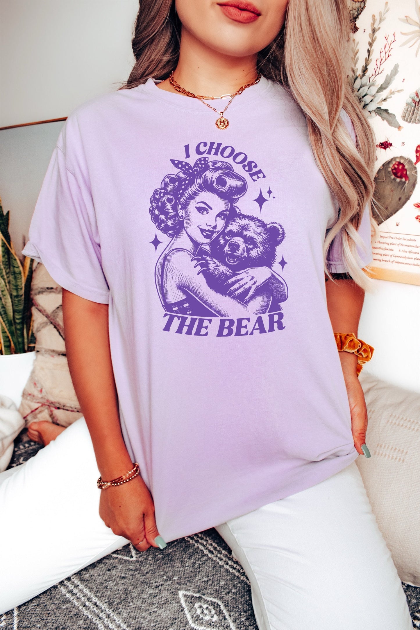 I Choose the Bear Shirt, Oversized Shirt, Retro Housewife, Funny Sarcastic Adult Humor, Trendy Tee, Comfort Colors Shirt