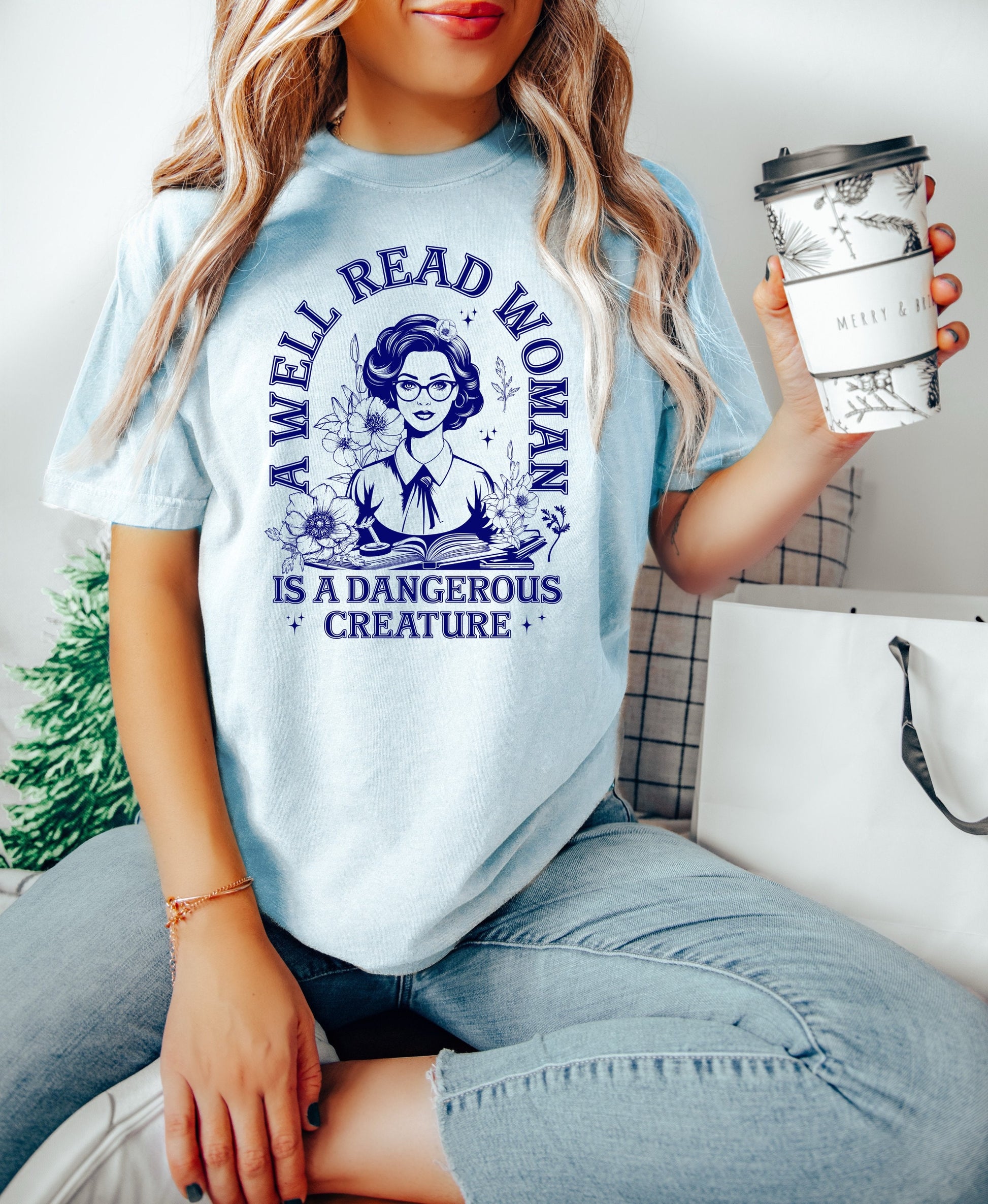 A Well Read Woman is a Dangerous Creature Book Shirt, Book Lover Shirt, Book TShirt, Reading Shirt, Book Club Shirt, Comfort Colors T-Shirt