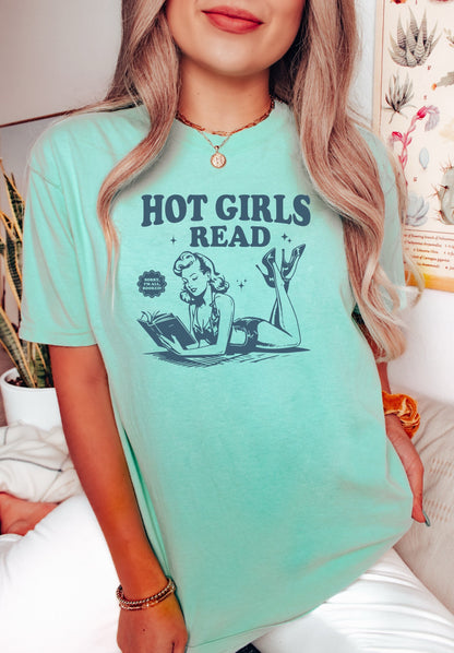 Book Shirt Hot Girls Read TShirt Book Lover Shirt Book TShirt women Reading Shirts Book Club Shirt Comfort Colors