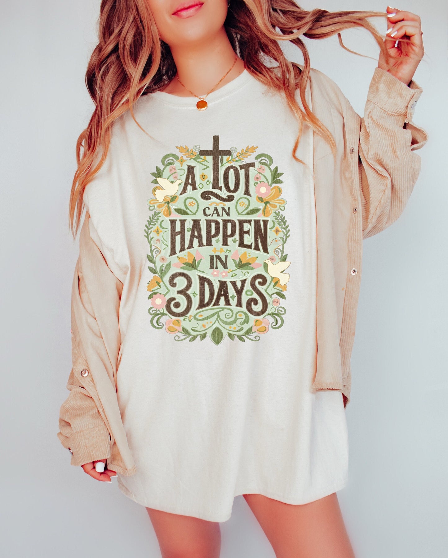 A Lot Can Happen in 3 Days Christian Shirts, Religious Christian Shirts Bible Verse Shirt Boho Christian Shirt