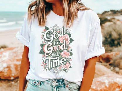 God is Good All the Time Christian Shirts, Religious Christian Shirts Bible Verse Shirt Boho Christian Shirt