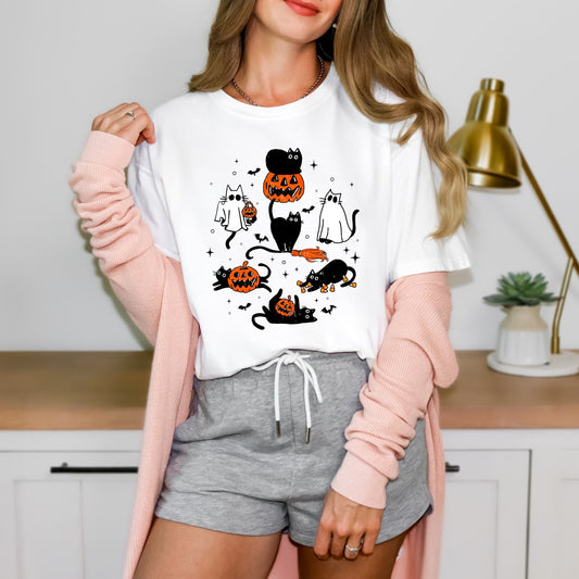 Halloween Cats Shirt, Cute Halloween T-Shirt, Halloween Shirts, Spooky Season Shirt