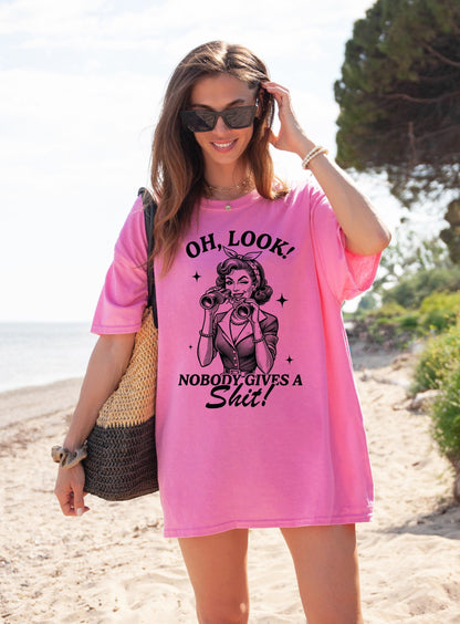 Oh, Look! Nobody Gives a Sh*t Shirt Graphic Shirt Retro Adult Shirt Vintage Shirt Nostalgia Relaxed Meme Shirt