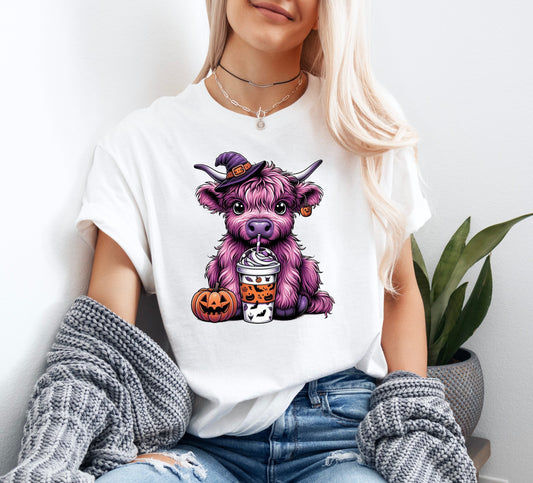 Halloween Highland Cow Shirt, Cute Ghostie Shirt, Cute Halloween T-Shirt, Halloween Shirts, Spooky Season Shirt