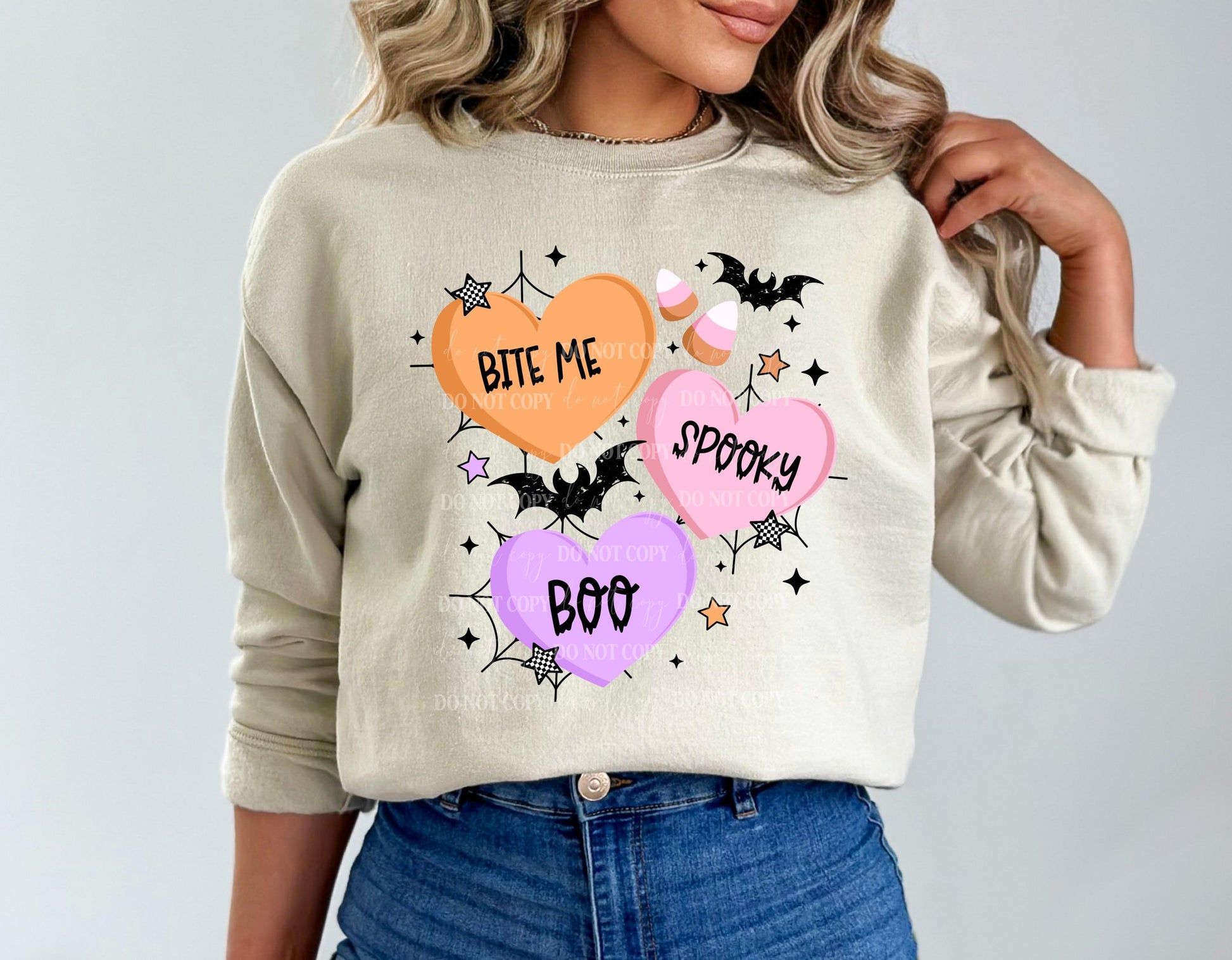 Bite Me Halloween Hearts Sweatshirt, Cute Halloween Sweatshirt, Halloween Shirts, Spooky Season Shirt, Trendy Halloween Sweatshirt