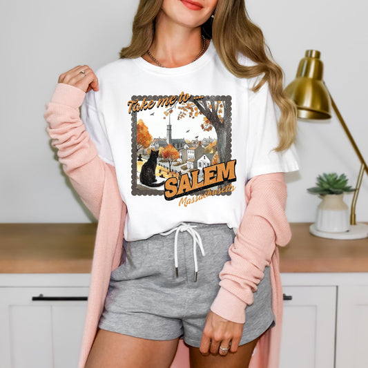 Take me to Salem Halloween T-Shirt Halloween Shirt, Cute Halloween T-Shirt, Halloween Shirts, Spooky Season Shirt