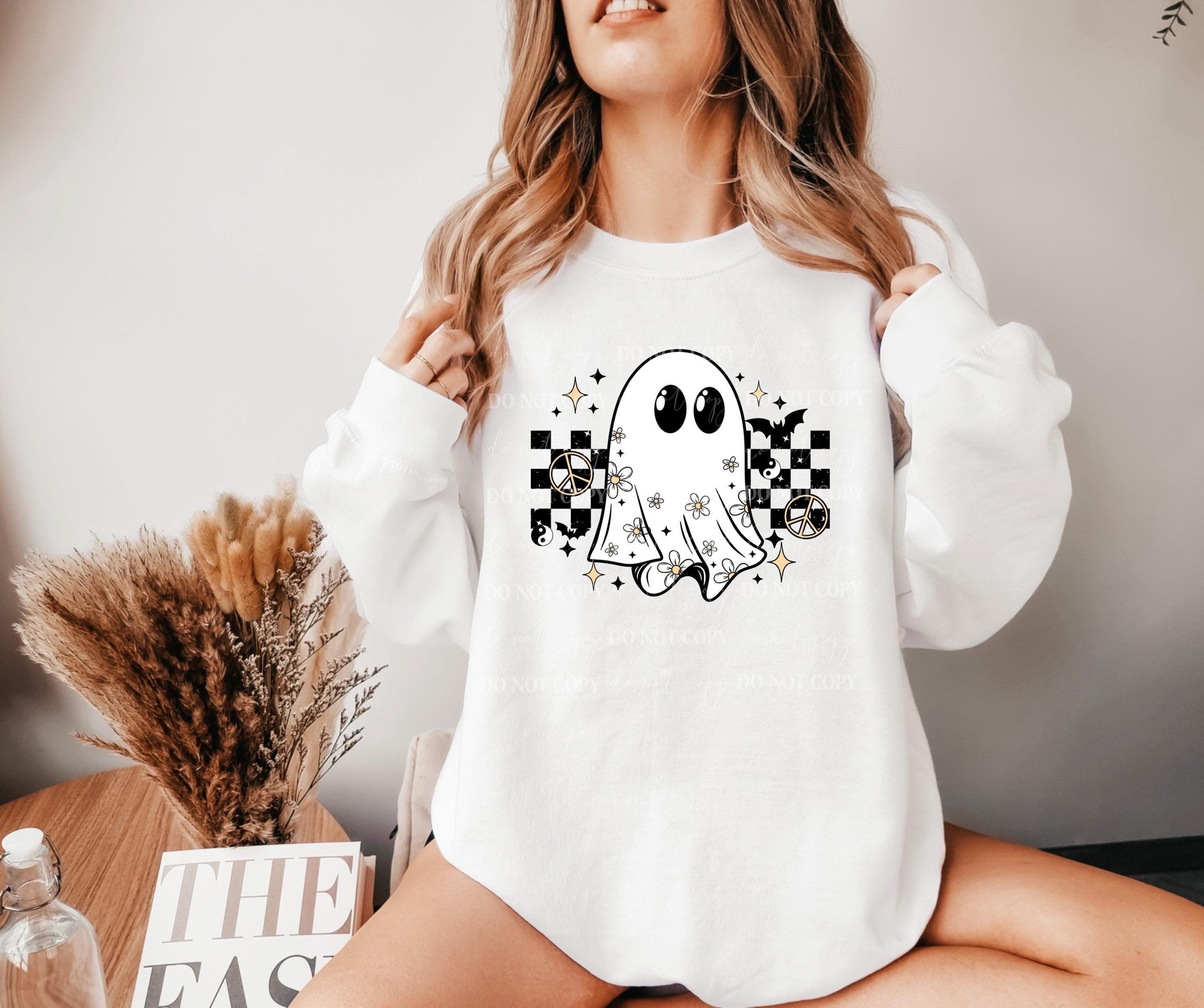 Daisy Ghost Halloween Sweatshirt, Cute Halloween Sweatshirt, Halloween Shirts, Spooky Season Shirt, Trendy Halloween Sweatshirt