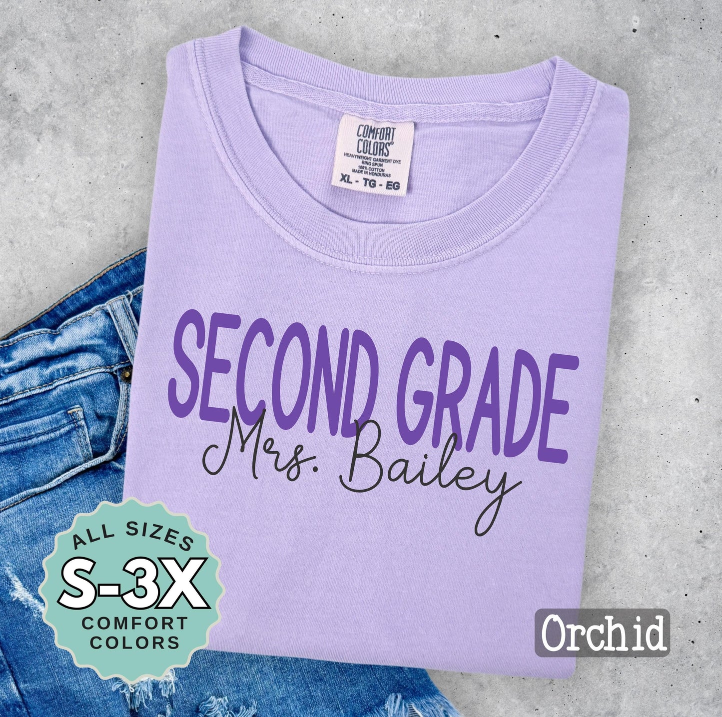 Personalized Third Grade Teacher Shirt: Comfort Colors Back to School Tee