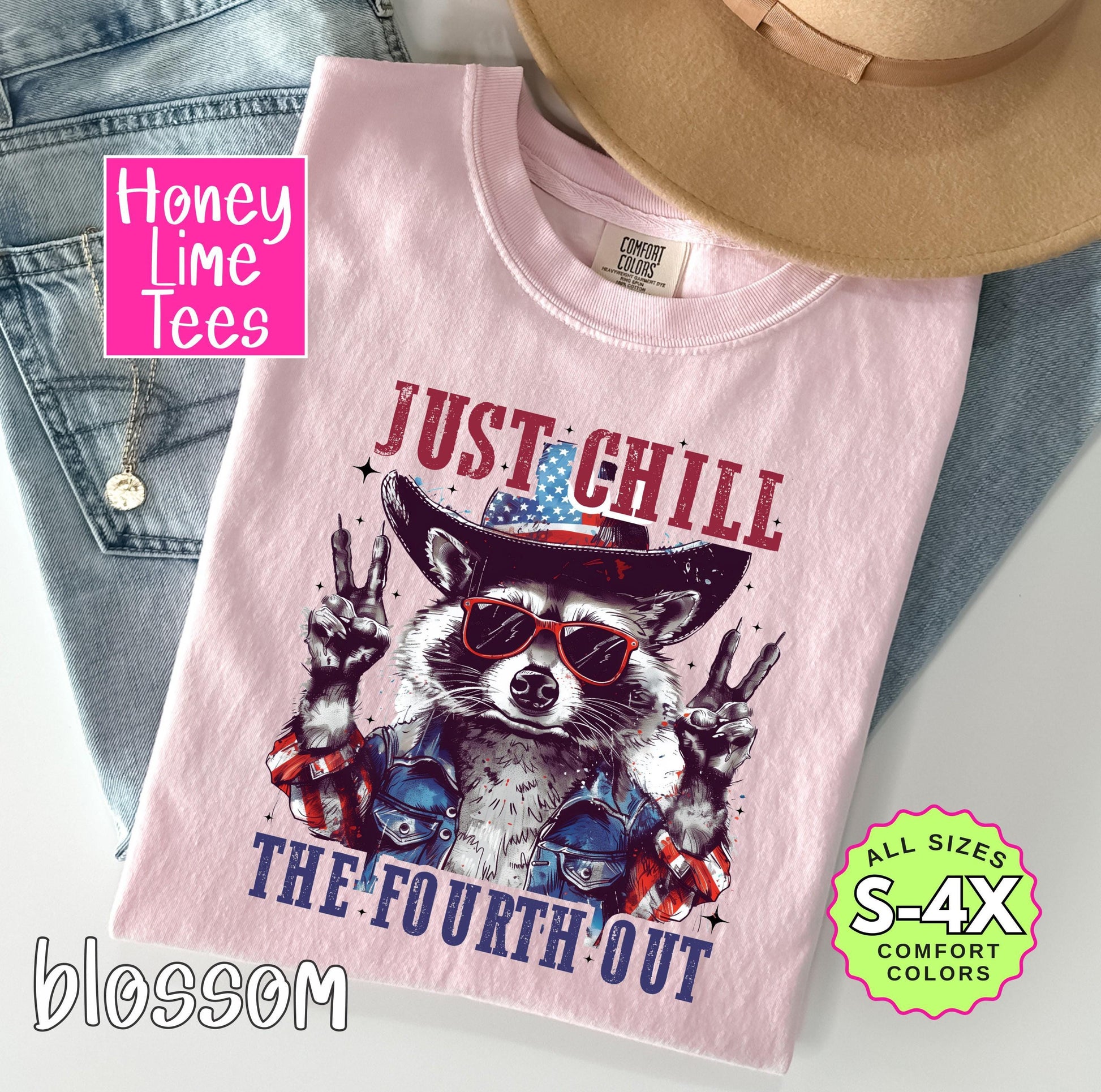 Just Chill the Fourth Out Raccoon Shirt 4th of July - Patriotic BBQ Tee