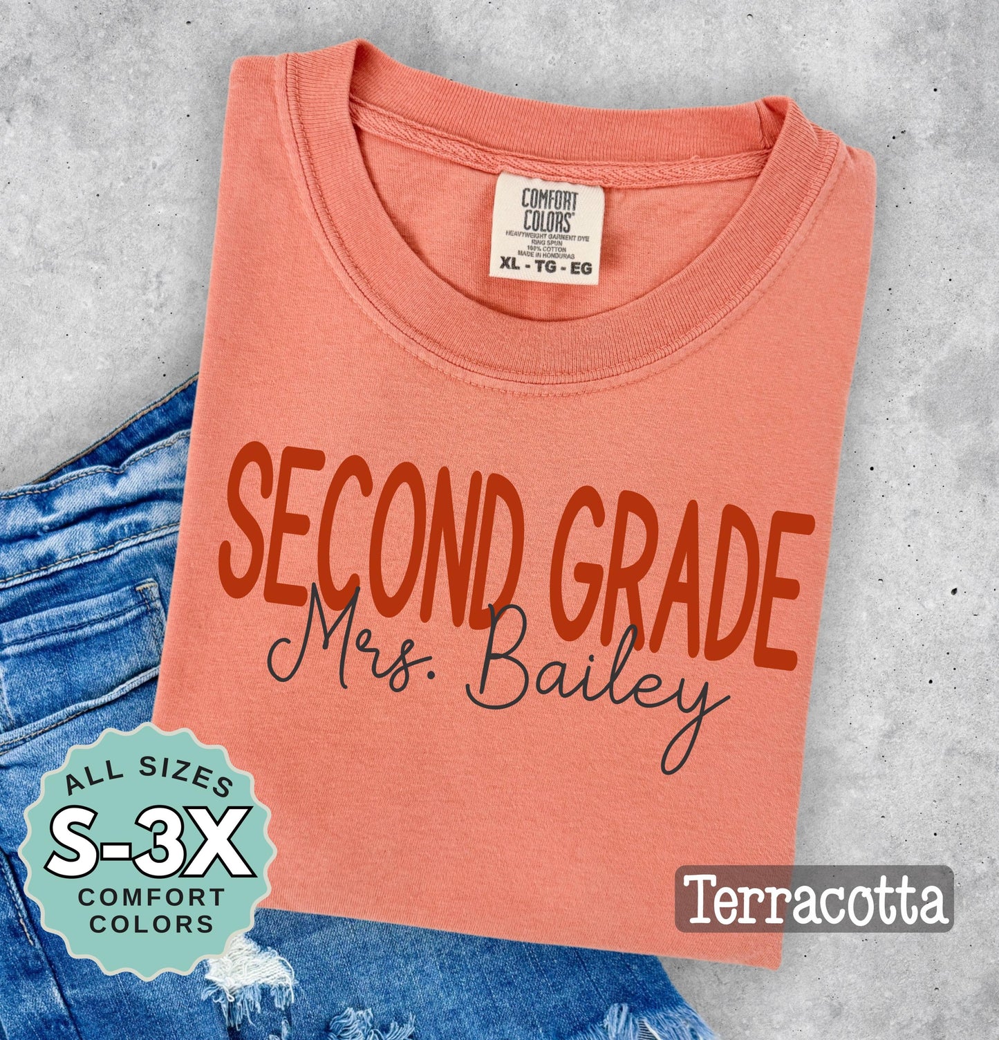 Elementary teacher shirt personalized name tee kindergarten first second third fourth fifth sixth grade classroom top