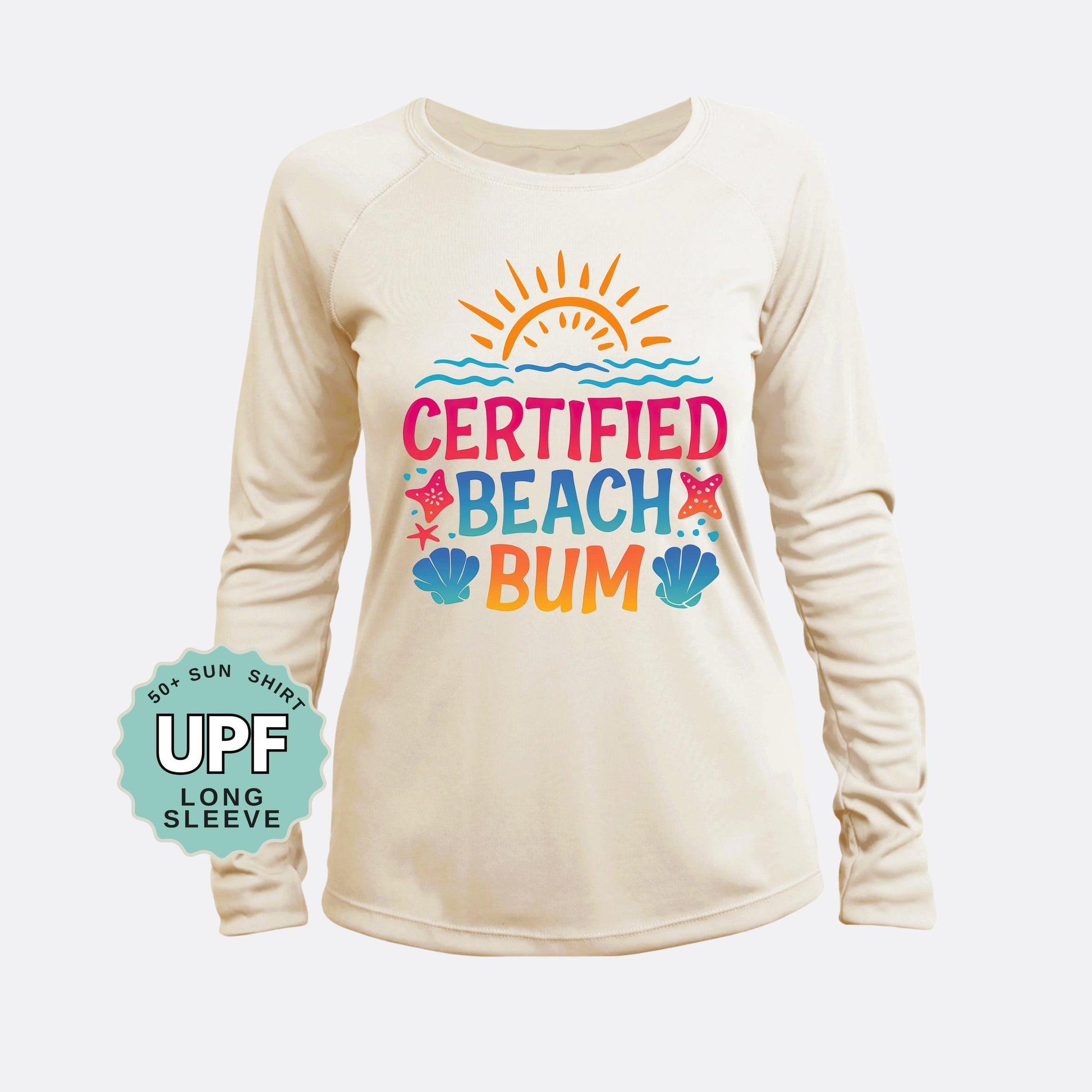 Certified Beach Bum UPF 50+ Sun Shirt: Lightweight Long Sleeve UV Protection