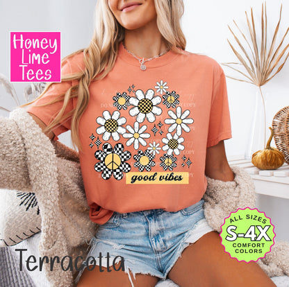 Good Vibese Flowers Tshirt Flower Shirt Garden Shirt Flower Lover Shirt Wild Flowers Shirt Floral Tshirt Floral Shirt Sunflowers Shirt