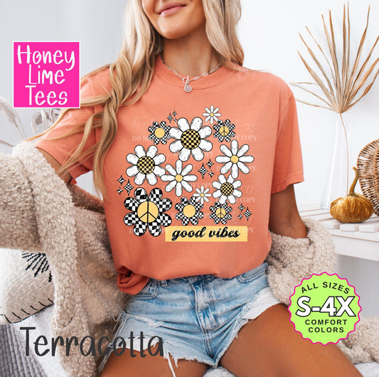 Good Vibese Flowers Tshirt Flower Shirt Garden Shirt Flower Lover Shirt Wild Flowers Shirt Floral Tshirt Floral Shirt Sunflowers Shirt