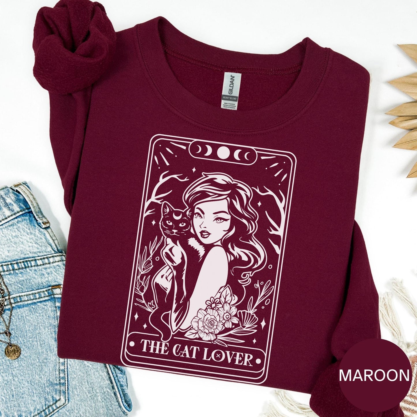 The Cat Lover Girl Tarot Card Shirt Graphic Shirt Funny Shirts Vintage Funny TShirts Unisex Shirt Nostalgia Shirt