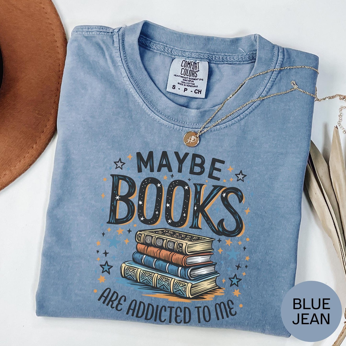 maybe books are addicted to me shirt funny reading graphic tee book lover sweatshirt cozy reader hoodie introvert bookish top