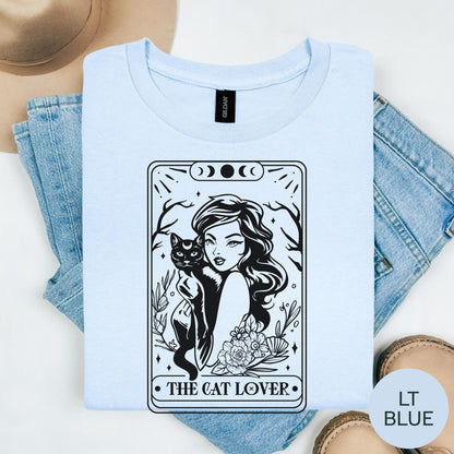 The Cat Lover Girl Tarot Card Shirt Graphic Shirt Funny Shirts Vintage Funny TShirts Unisex Shirt Nostalgia Shirt