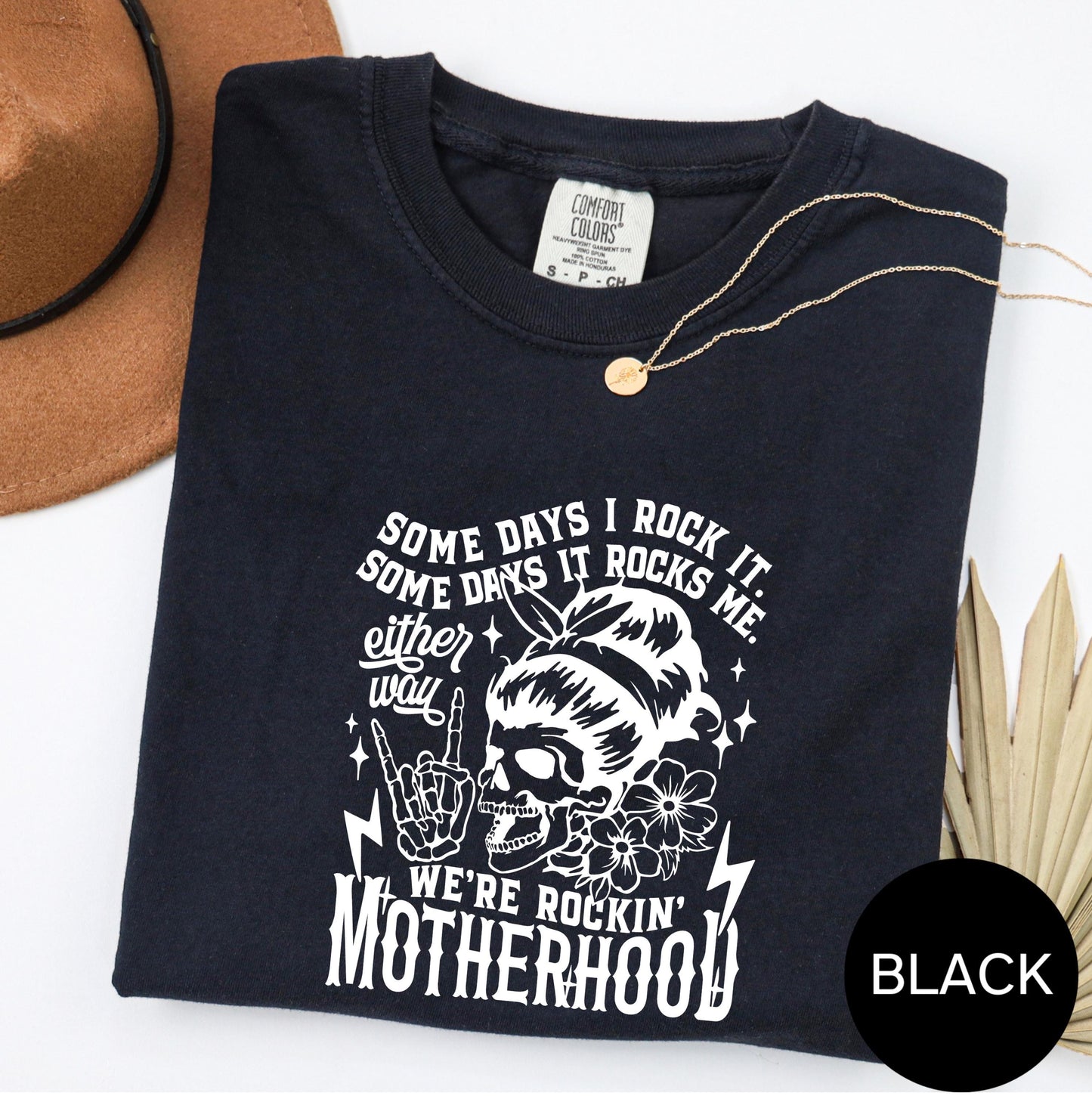 funny motherhood shirt some days i rock it some days it rocks me rockin motherhood sarcastic mom humor tee funny mom gift sweatshirt hoodie