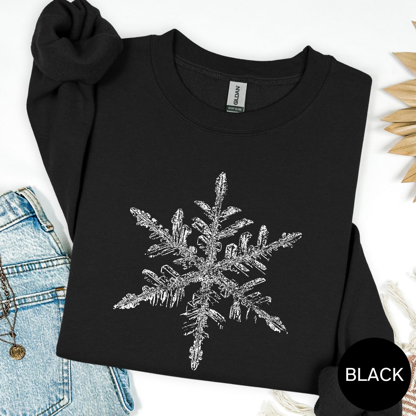 Winter Snowflake Sweatshirt, Cozy Snowflake Crewneck, Cute Holiday Sweater, Warm Winter Graphic Top